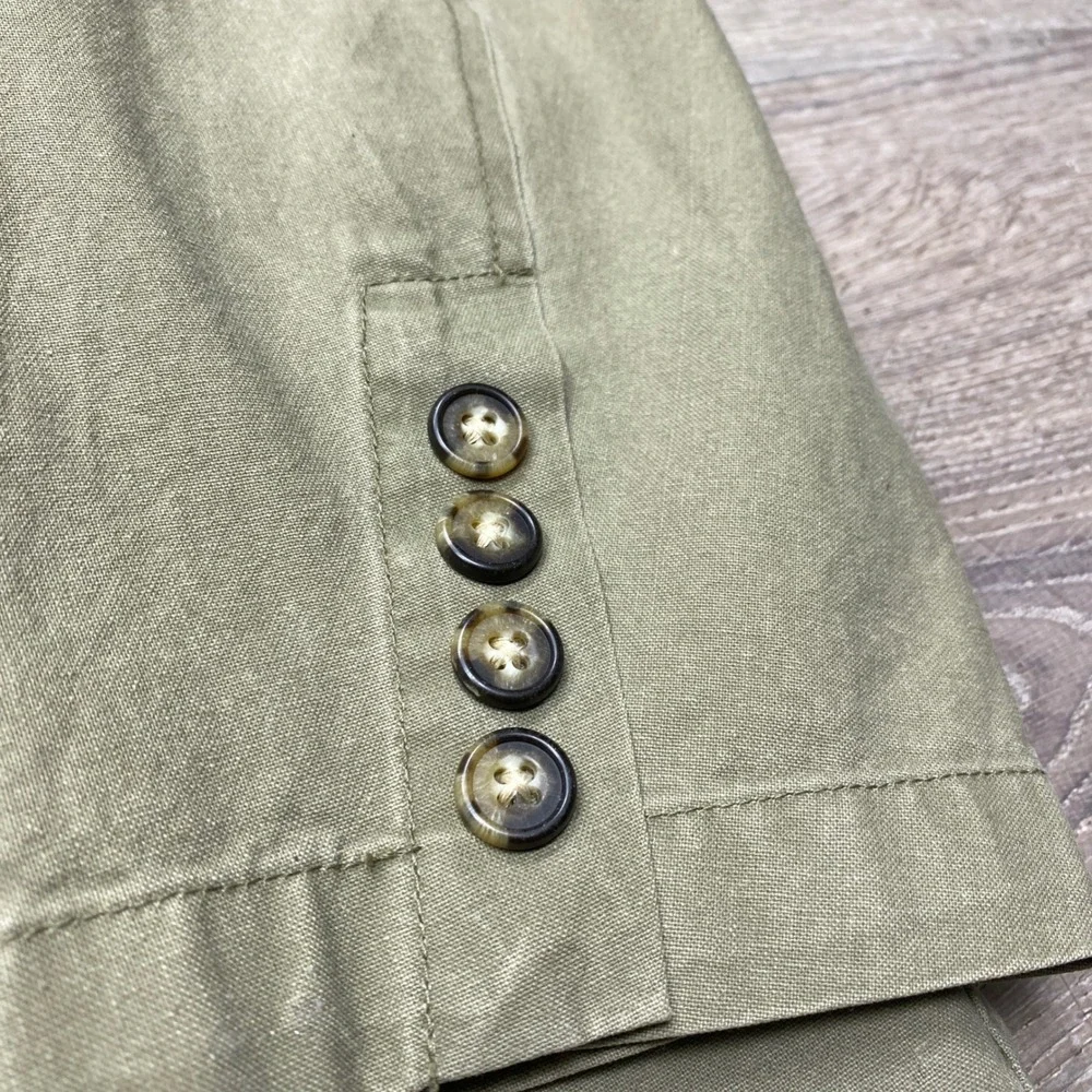 L.L. Bean Blazer Mens XL Green Cotton Canvas Unstructured 2-Button Sport Coat